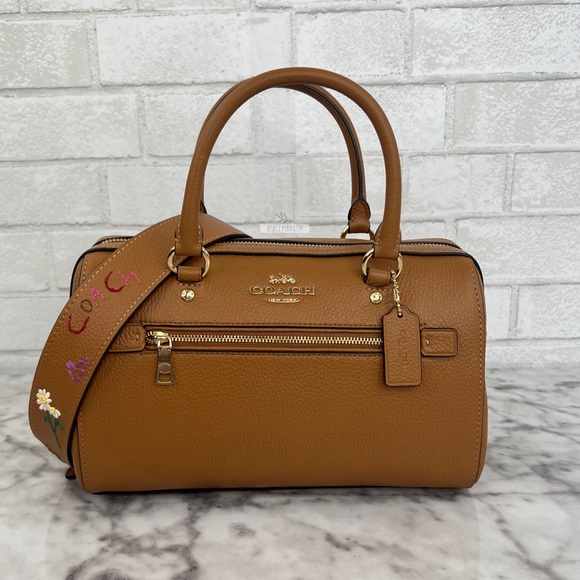 Coach Handbags - Coach Rowan Satchel Crossbody With Diary Embroidery